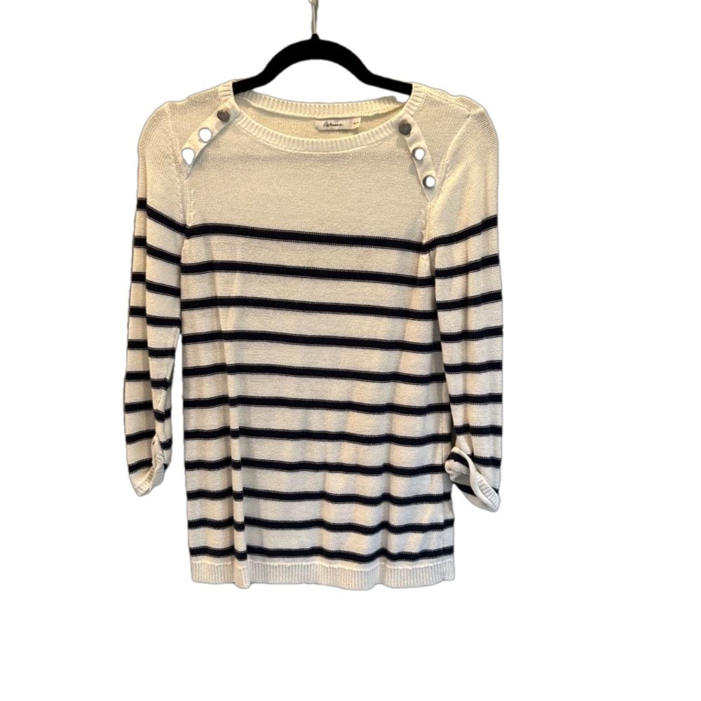 Navy & white striped sweater